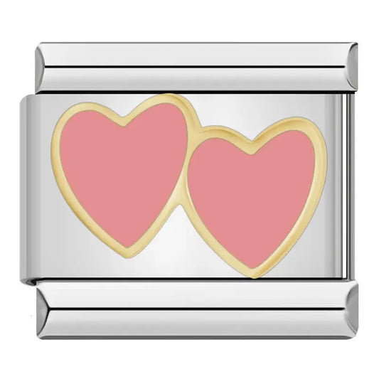 Double Cœur Rose Charmsy