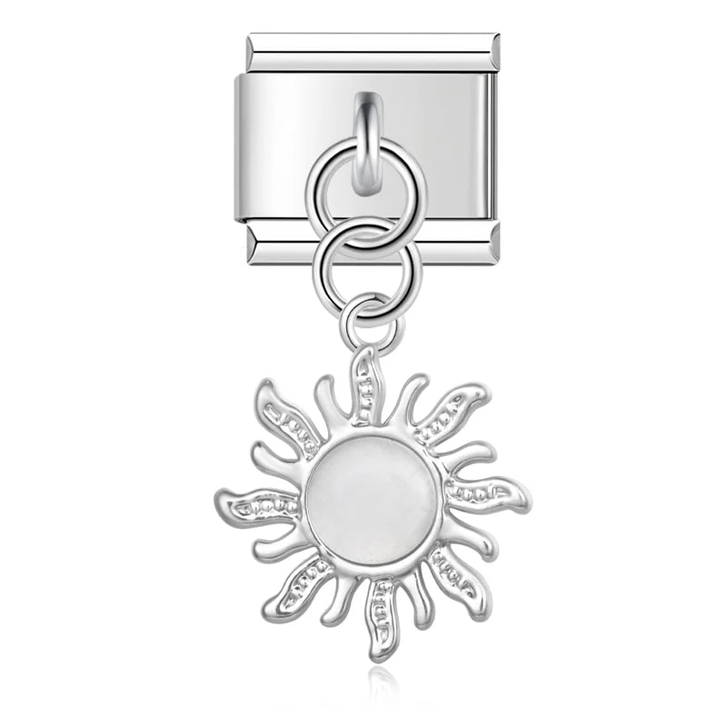 Pendentif Soleil Perle Argent