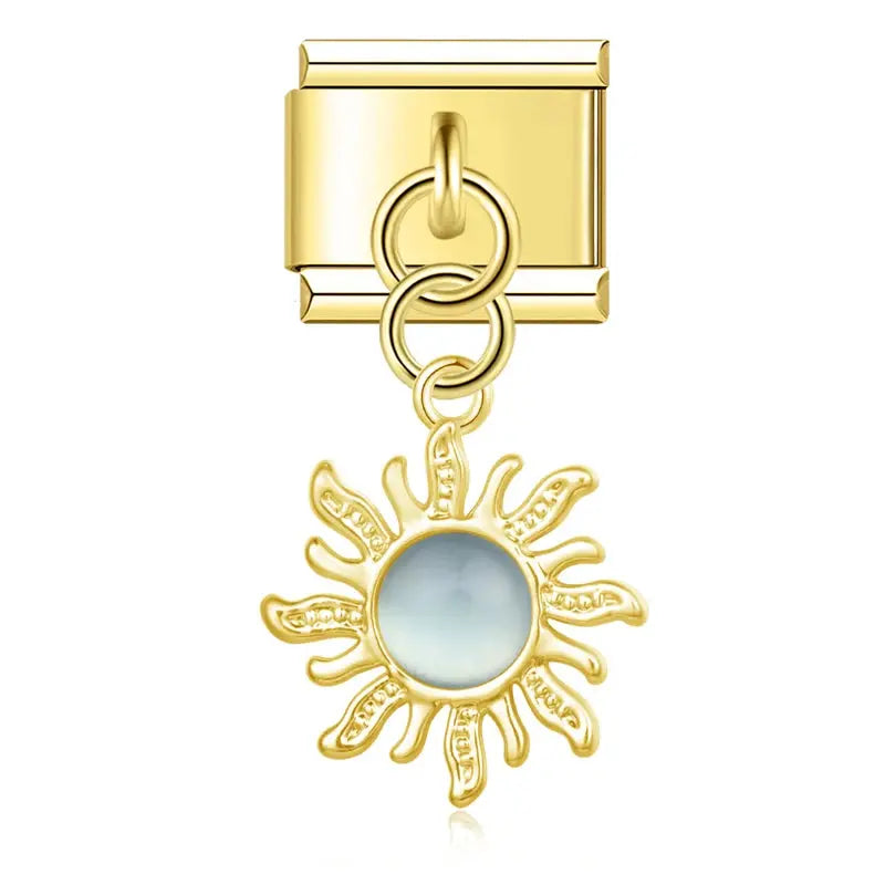 Pendentif Soleil Perle Or Charmsy