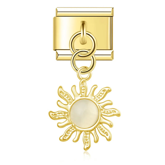 Pendentif Soleil Perle Or