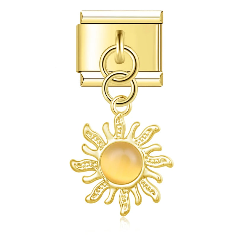 Pendentif Soleil Perle Or