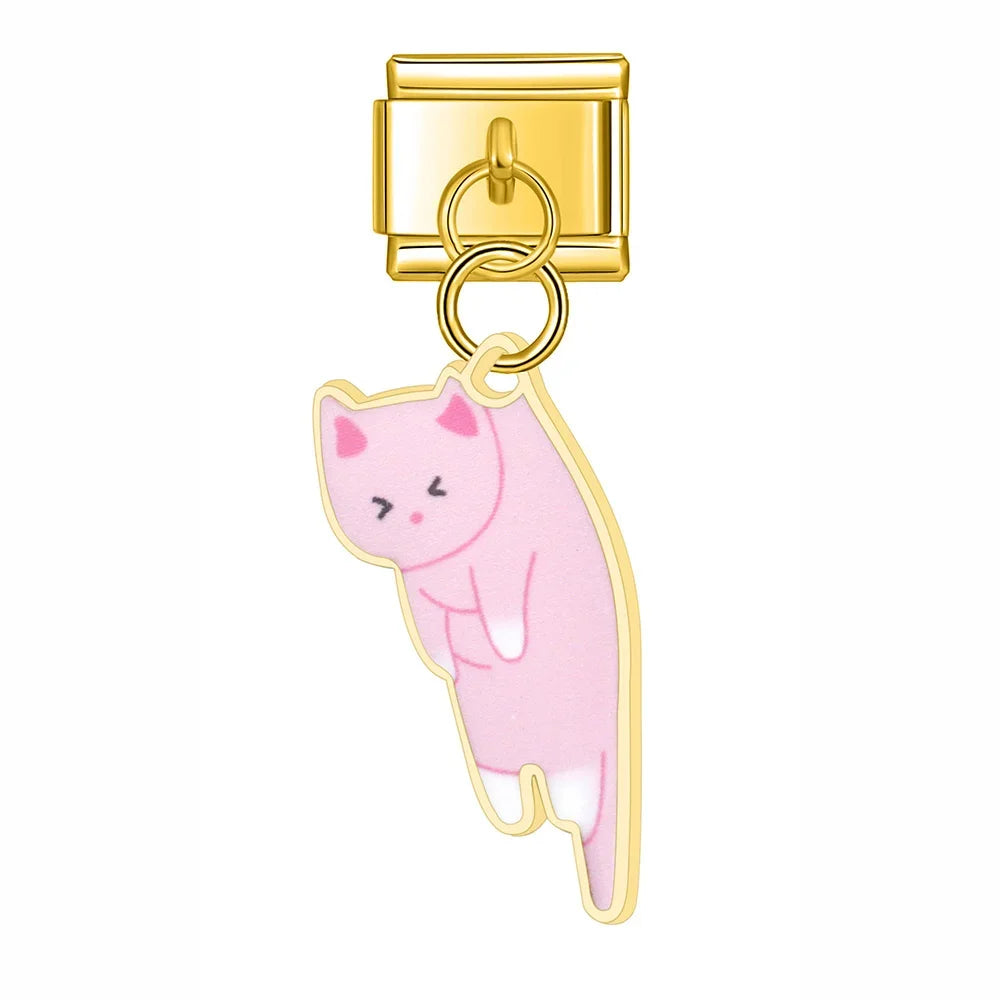 Pendentif Chat Rose