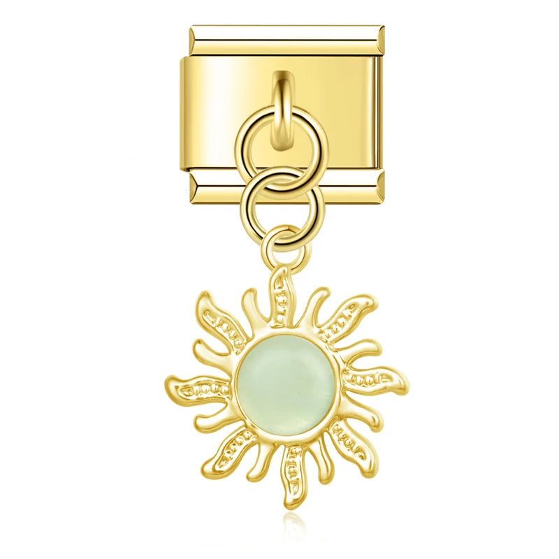Pendentif Soleil Perle Or