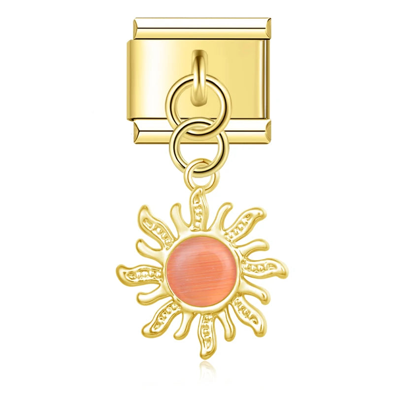 Pendentif Soleil Perle Or
